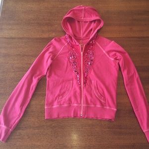 Pink Free People Zip Up Hoodie - M
